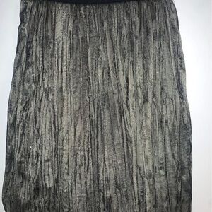 Olive Green & Black Trendy Tuille Midi Skirt Size M/L  Made in Italy